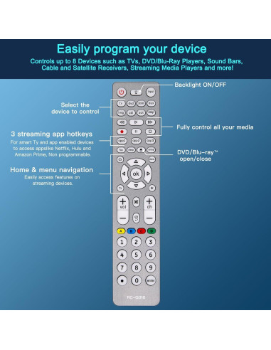 Control Remoto Universal Retroiluminado Terloogee 8 Dispositivos