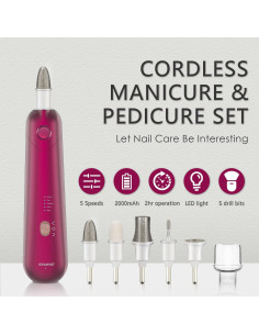 Juego de Manicura y Pedicura SEAMIND - Cortador Eléctrico Inalámbrico 5 Velocidades 2