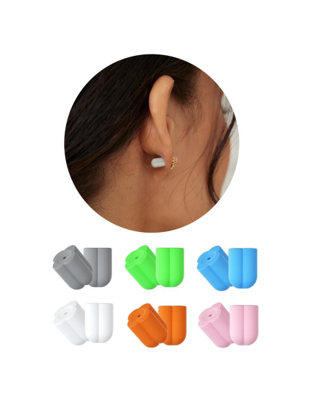 Soportes de Pendientes de Silicona Menglisi 12 Piezas C-Verde