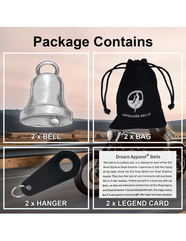 Campanas de Motocicleta GARGOYLE BELLS 2Pack Protección Suerte
