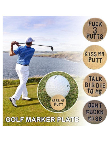 Marcadores de Pelota de Golf Divertidos Junfamilee - Metal Duradero