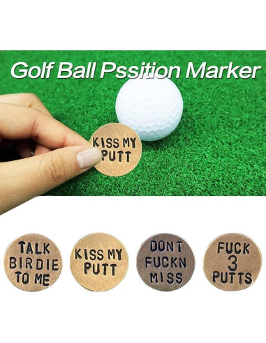 Marcadores de Pelota de Golf Divertidos Junfamilee - Metal Duradero