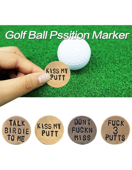 Marcadores de Pelota de Golf Divertidos Junfamilee - Metal Duradero