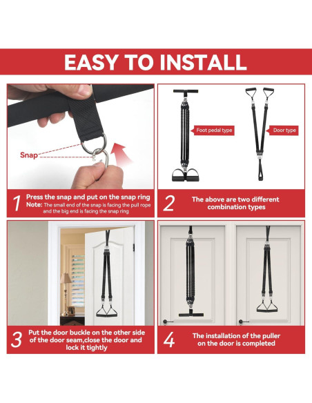 Banda de Resistencia de Pedal Vonlarka 4 Tubos para Ejercicio