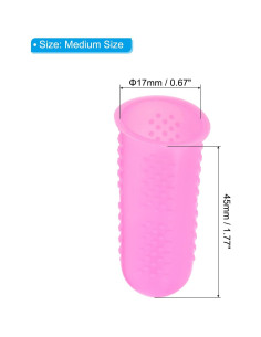 Protectores de Dedos de Silicona PATIKIL Rosa Talla Mediana - 10 Pzas 2