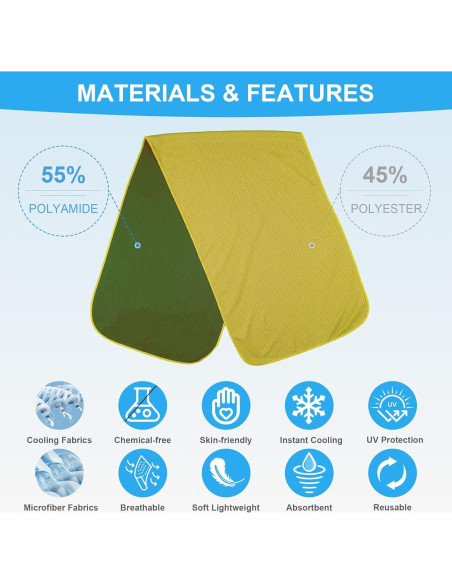 Toallas de Enfriamiento U-pick 4 Unidades Microfibra 101.6x30.5cm Toallas de Enfriamiento U-pick 4 Unidades Microfibra 101.6x30.5cm