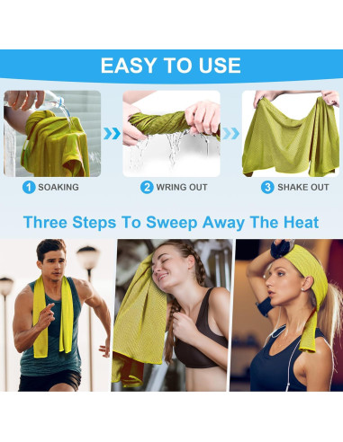 Toallas de Enfriamiento U-pick 4 Unidades Microfibra 101.6x30.5cm