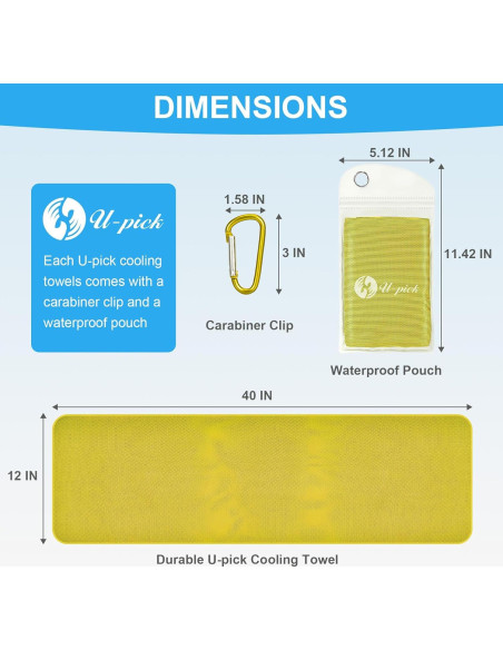 Toallas de Enfriamiento U-pick 4 Unidades Microfibra 101.6x30.5cm Toallas de Enfriamiento U-pick 4 Unidades Microfibra 101.6x30.5cm