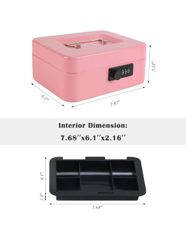 Caja Fuerte Mediana xydled de Acero con Cerradura Combinación Rosa