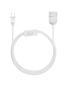 Cable de Lámpara de Techo kwmobile 6.1m E26 Blanco Tela