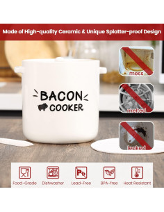 Cocinero de tocino de cerámica SOLIGT para microondas 1.47 kg 2