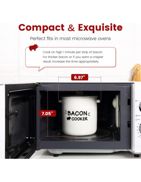 Cocinero de tocino de cerámica SOLIGT para microondas 1.47 kg
