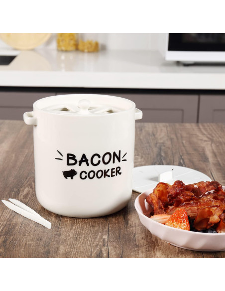 Cocinero de tocino de cerámica SOLIGT para microondas 1.47 kg