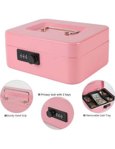 Caja Fuerte Mediana xydled de Acero con Cerradura Combinación Rosa