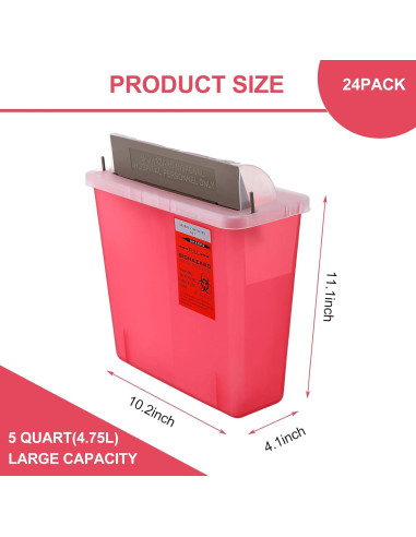 Contenedor de Desechos Cortantes Tanlade 5 Qt con Tapa Sin Contacto