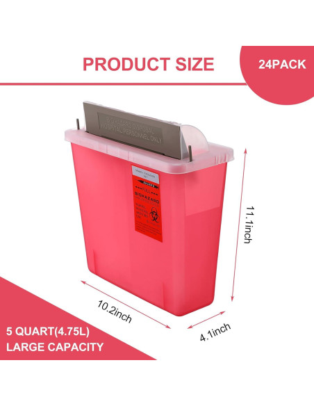 Contenedor de Desechos Cortantes Tanlade 5 Qt con Tapa Sin Contacto