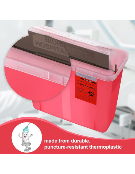 Contenedor de Desechos Cortantes Tanlade 5 Qt con Tapa Sin Contacto