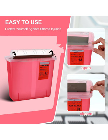 Contenedor de Desechos Cortantes Tanlade 5 Qt con Tapa Sin Contacto