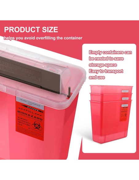 Contenedor de Desechos Cortantes Tanlade 5 Qt con Tapa Sin Contacto