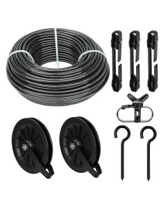 Kit de Tendedero Exterior Fshihine 150 pies Acero Galvanizado