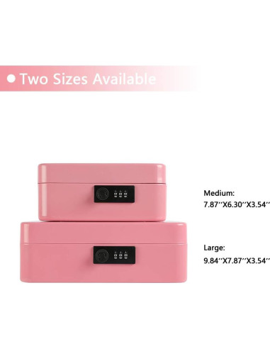 Caja Fuerte Mediana xydled de Acero con Cerradura Combinación Rosa