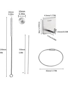 Paquete de 10 Cepillos Limpiadores HGJST de Acero Inoxidable 22.86 cm 2