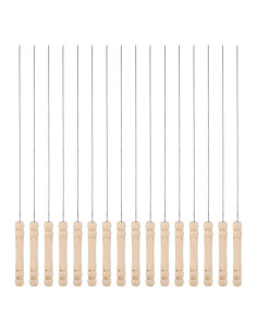 Brochetas de Metal Reutilizables HARFINGTON 16pcs 34cm BBQ