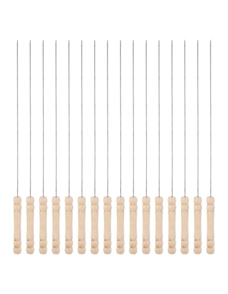 Brochetas de Metal Reutilizables HARFINGTON 16pcs 34cm BBQ
