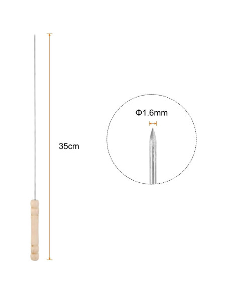 Brochetas de Metal Reutilizables HARFINGTON 16pcs 34cm BBQ