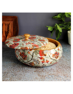 Cacerola Redonda de Madera Sólida Brick Brown 22.4 cm