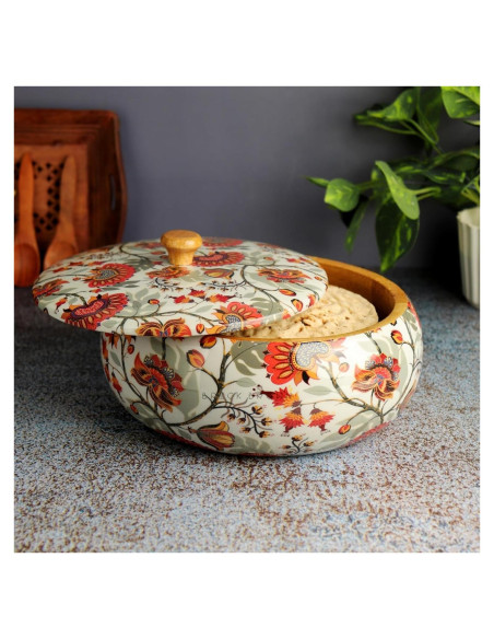 Cacerola Redonda de Madera Sólida Brick Brown 22.4 cm