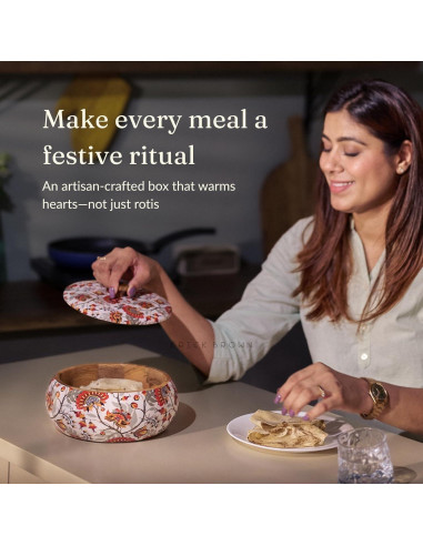 Cacerola Redonda de Madera Sólida Brick Brown 22.4 cm