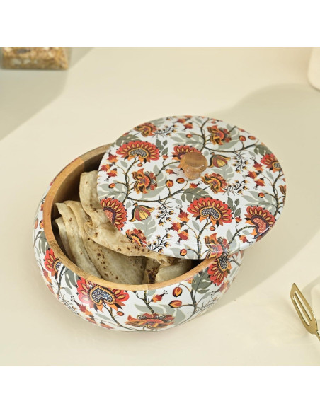 Cacerola Redonda de Madera Sólida Brick Brown 22.4 cm