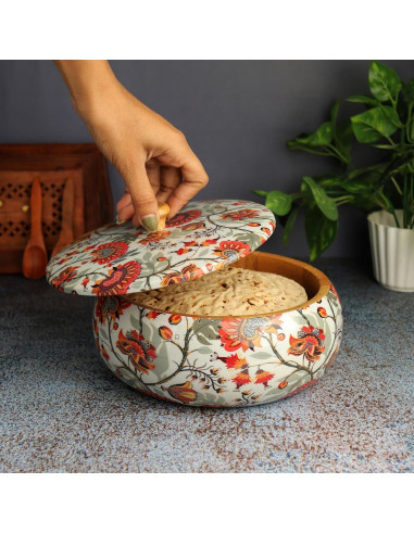 Cacerola Redonda de Madera Sólida Brick Brown 22.4 cm