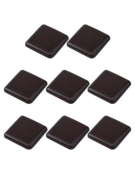 8 Deslizadores de Muebles Autoadhesivos Cuadrados Marrones