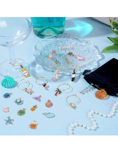 28 Encantos para Copas de Vino Playa Megitzuu - Identificadores 2