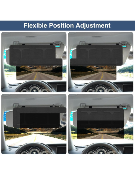 Extensor de Visera de Sol NAZZO para Coche Negro Antirreflejo