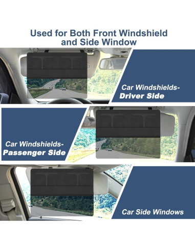 Extensor de Visera de Sol NAZZO para Coche Negro Antirreflejo