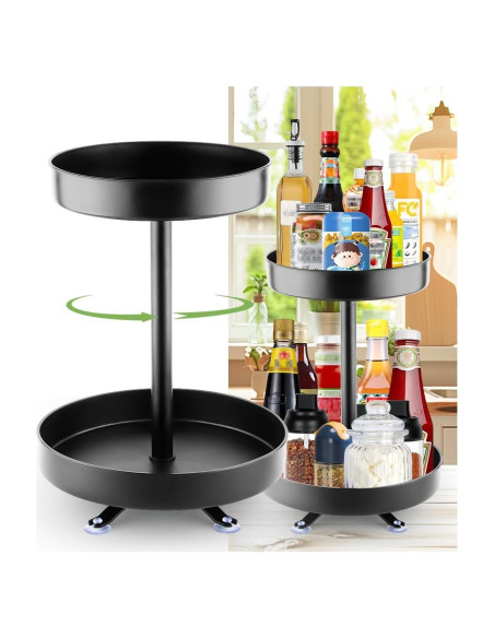 Organizador Giratorio BTPLASTIK 2 Niveles 29.5 cm para Cocina y Baño Organizador Giratorio BTPLASTIK 2 Niveles 29.5 cm para Cocina y Baño
