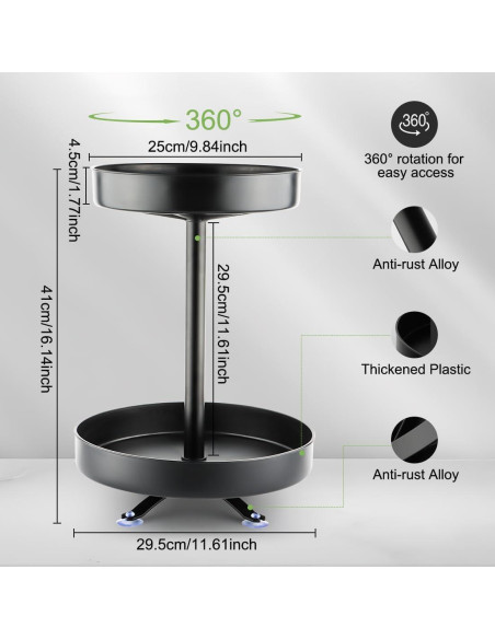 Organizador Giratorio BTPLASTIK 2 Niveles 29.5 cm para Cocina y Baño Organizador Giratorio BTPLASTIK 2 Niveles 29.5 cm para Cocina y Baño