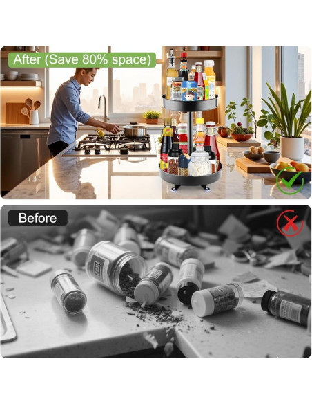 Organizador Giratorio BTPLASTIK 2 Niveles 29.5 cm para Cocina y Baño Organizador Giratorio BTPLASTIK 2 Niveles 29.5 cm para Cocina y Baño