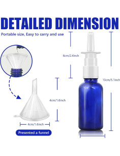 Botellas de Spray Nasal Cupohus 30ml Vidrio Azul 3 Pcs 2