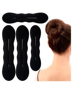 Hacedores de Moño de Esponja YALOJE 4pcs Negro 2 Tamaños