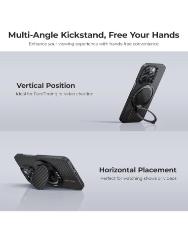 Soporte de Anillo Magnético BENKS para iPhone 12-16, Negro