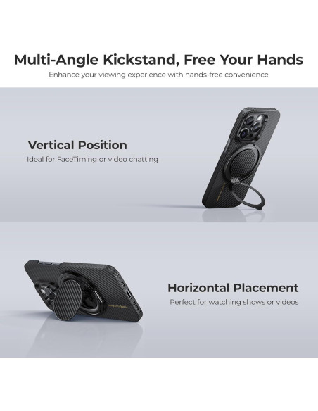 Soporte de Anillo Magnético BENKS para iPhone 12-16, Negro