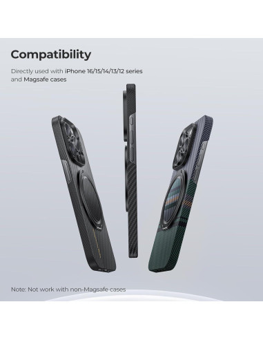 Soporte de Anillo Magnético BENKS para iPhone 12-16, Negro