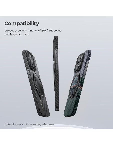 Soporte de Anillo Magnético BENKS para iPhone 12-16, Negro