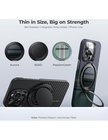 Soporte de Anillo Magnético BENKS para iPhone 12-16, Negro