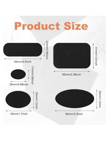 5 Parches de Reparación Autoadhesivos Nylon Negro 5 Tamaños