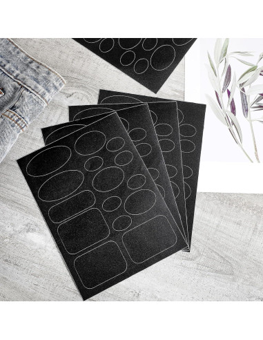 5 Parches de Reparación Autoadhesivos Nylon Negro 5 Tamaños